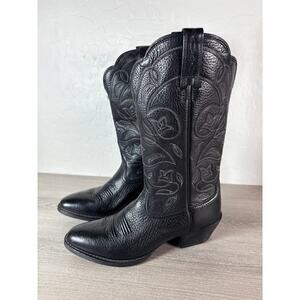 Ariat Cowboy Boots Women's 6 B Black Leather Style 10001037 Heritage Western